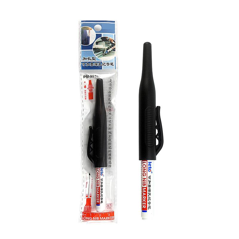 1pcs Multi-Purpose 30mm Deep Hole Long Nib Head Marker For Metal Perforating Pen Waterproof Bathroom Woodworking Decor Tool