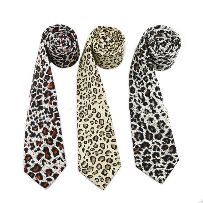 Fashionable Leopard Print Neck Tie For Men And Women Unisex Decorative Tie For Office And Party Gathering Accessory