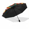 1pc Mandala Pattern Automatic Folding Umbrella - Compact 8-Rib Design, Durable Plastic & Iron, Lightweight for Outdoor Daily Use024