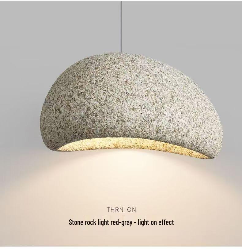 Wabi-Sabi Rock Grey Pendant Light for Dining, Living, Hotel, Villa, Bar, and High Ceilings