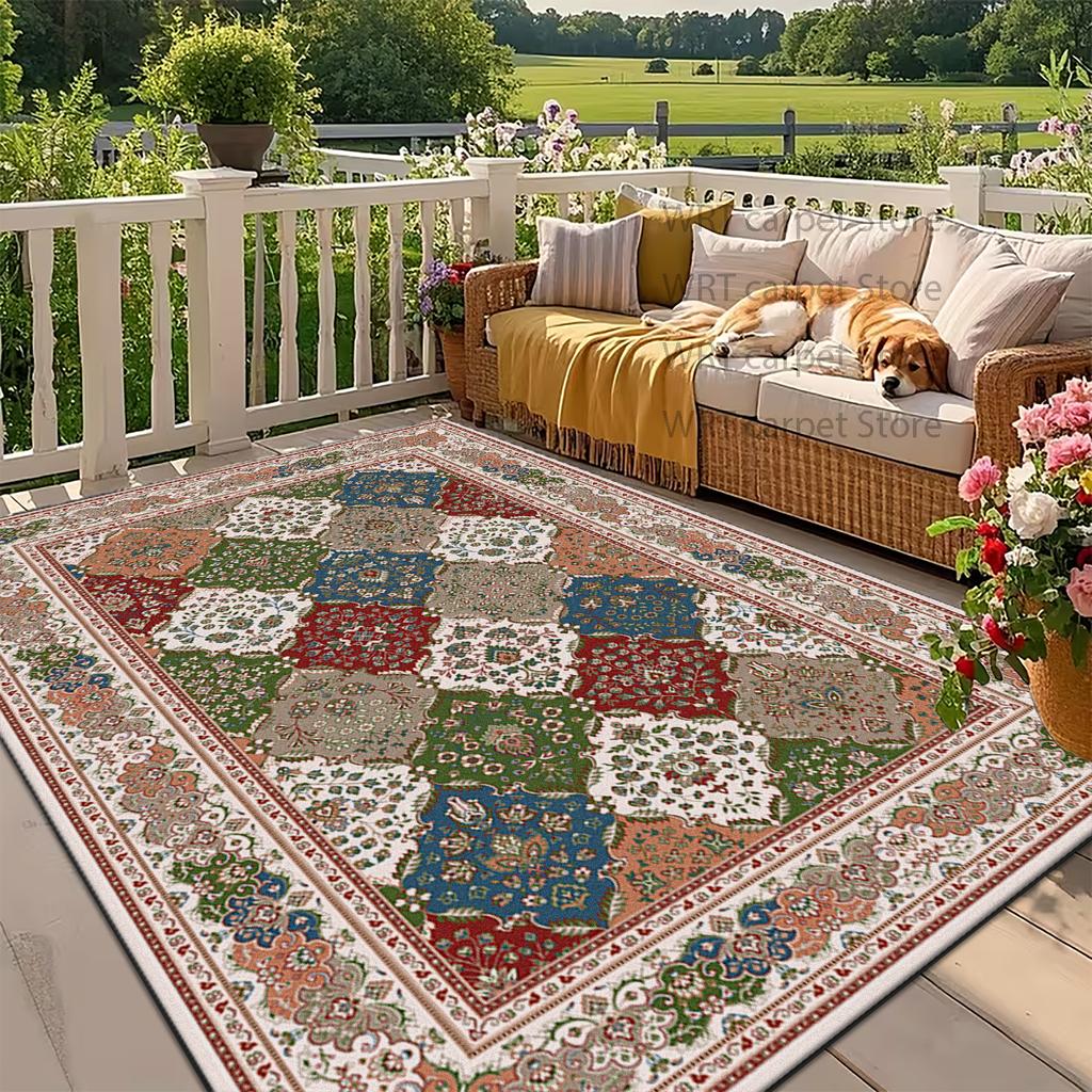 Bohemia Living Room Rugs Decoration coffee tables Ethnic Anti Slip Floor Mats Large Size Short velvet Persian Carpet Washable