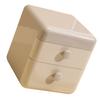 Desk Storage Box with 2 Drawers and   Lid Plastic Cute     Desktop Jewelry Stationary   for Home Dorm