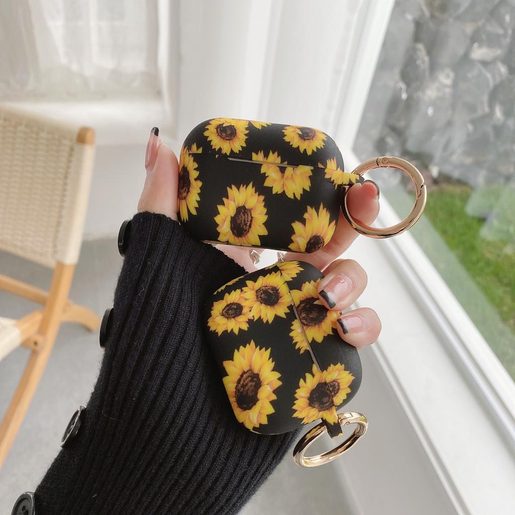 New Sunflower Case For Apple AirPods Pro 2 Prints Wireless Headset Cases For AirPods1 2 3 Cute Silicone Protective Sleeve Hook