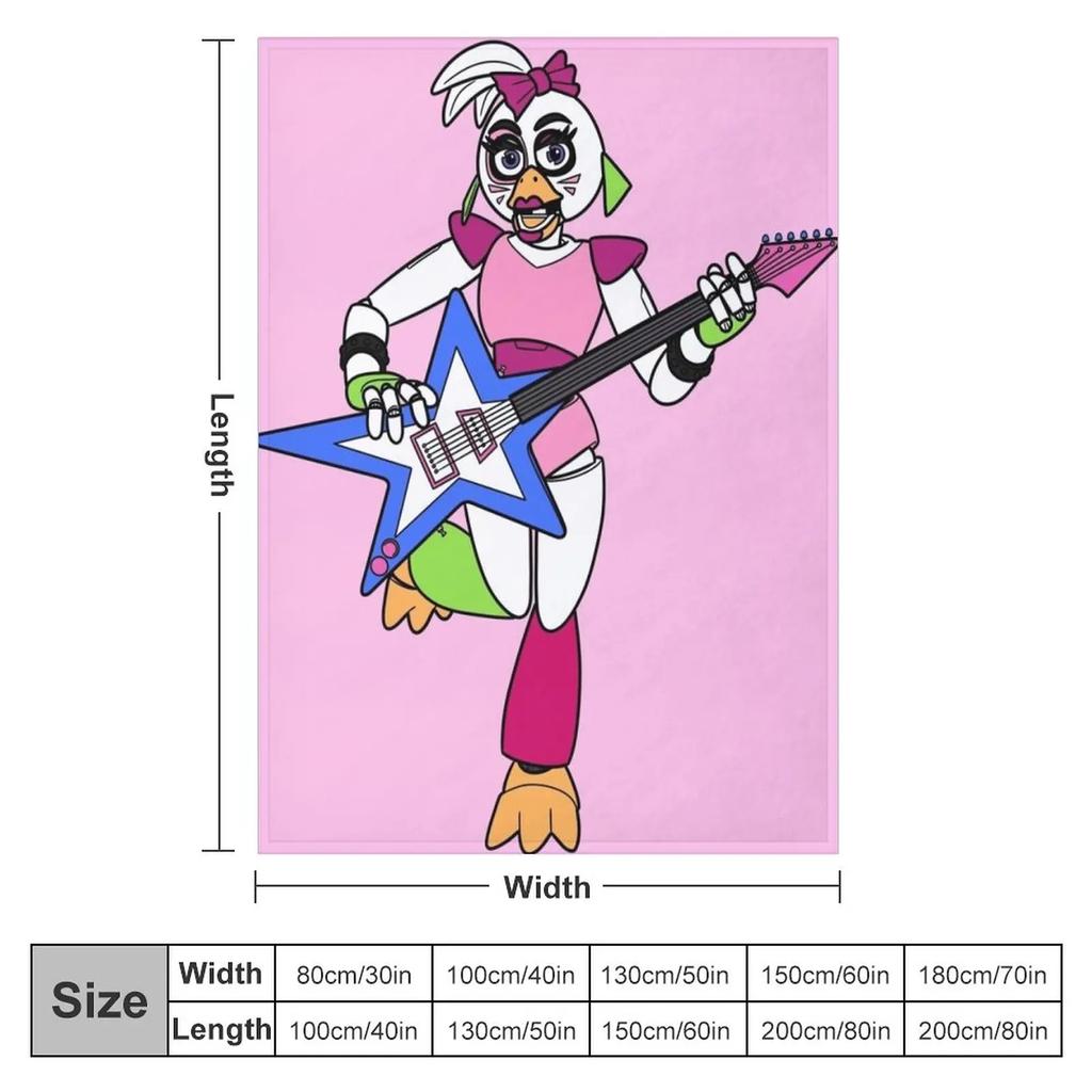 Glamrock Chica Throw Blanket Multi-Purpose Decorative Throw Blanket Summer Bedding Blankets