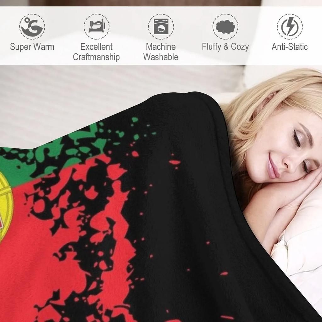 Portugal Souvenir Landmark, Portugal Flag Travel Throw Blanket Large Blanket Wednesday Soft Big Blanket Designer Blankets