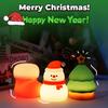 Christmas Night Light Bedside Touch Lamp with Color Changing Rechargeable Silicone Nightlight for Kids' Bedroom