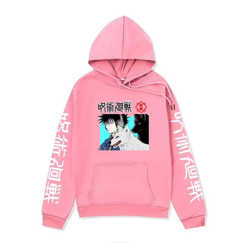 Oversized Anime Hoodie Men Printed Jujutsu Kaisen Streetwear Casual Long Sleeve Sweatshirt