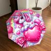 1pc Unicorn Fantasy: Cute Pink Pony with Rainbow Heart Umbrella with Plastic Handle,Suitable for All Seasons Home Travel Outdoor UmbrellaDD773