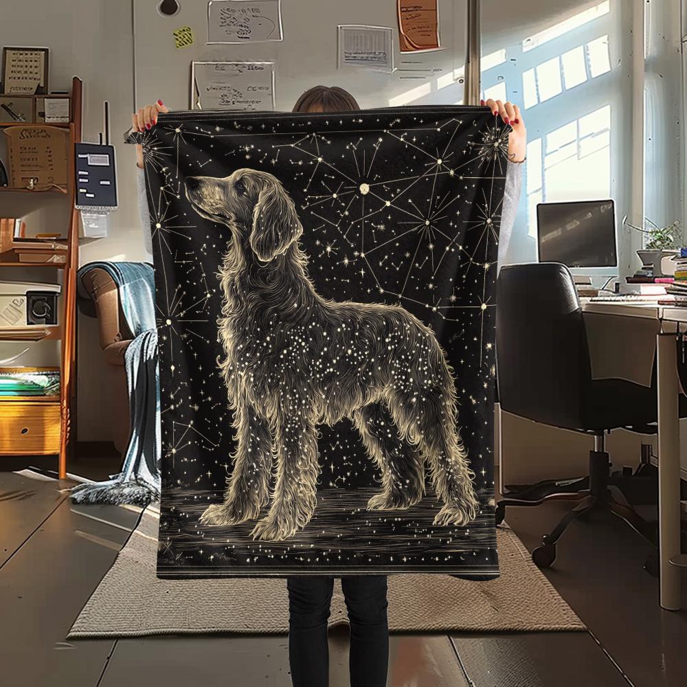 Black Afghan Hound,pattern Flannel Blanket, High Quality Comfortable for All Seasons, Home Decor, Warmth and Comfort, Perfect for Gifts.
