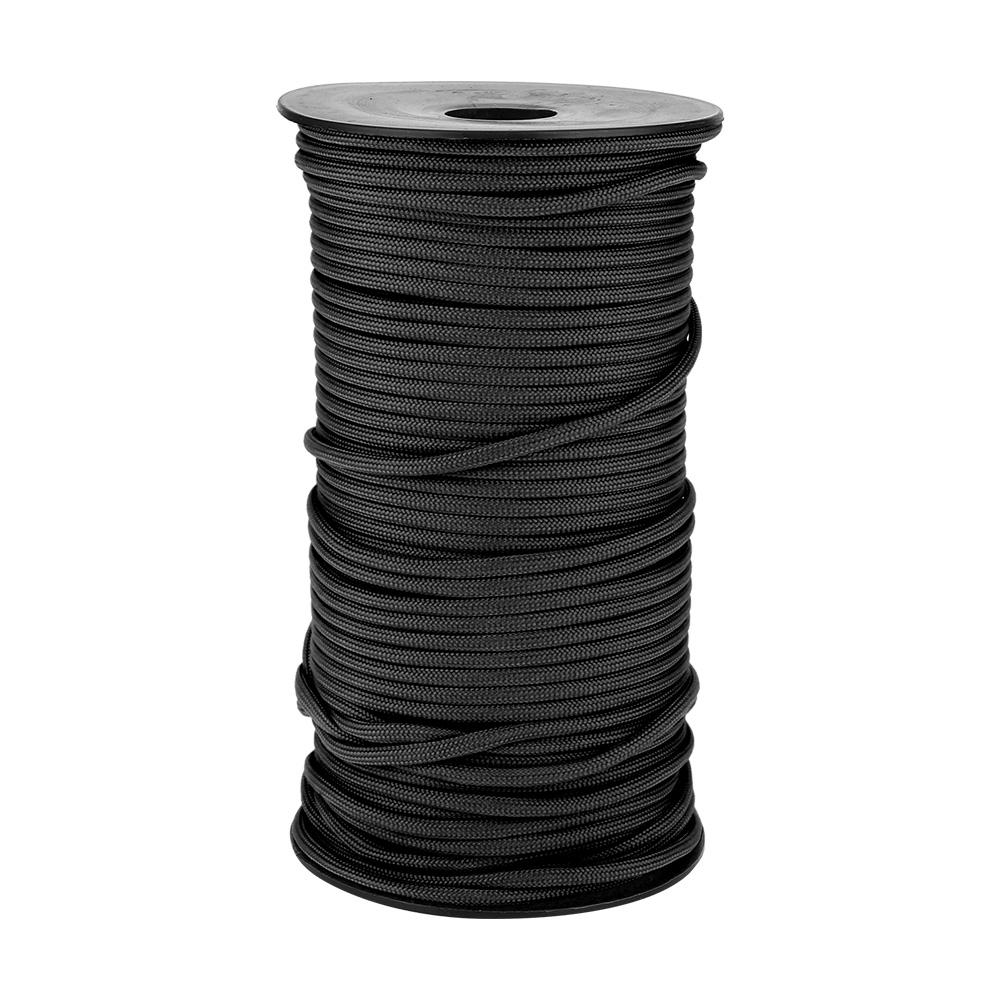 100m 9 Strands 4mm Heavy Duty Parachute Cord Lanyard String Cloth Line Camp Rope (Black)