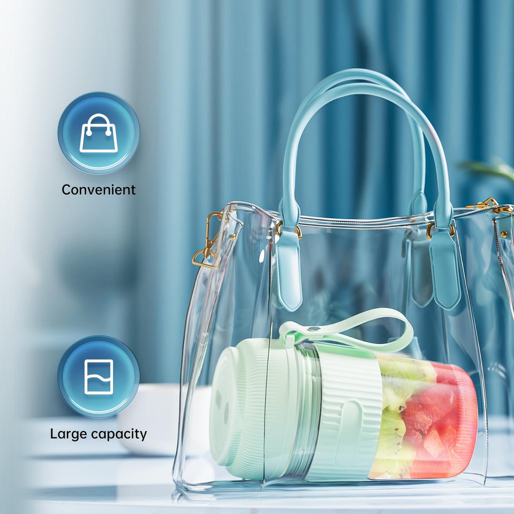 Bezprzewodowy przenośny blender, 10-ostrzowy mini blender do soków z ładowaniem USB do koktajli owocowych, mini kubki do soków warzywnych