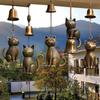 Einzigartiger Katzen-Windspiel Metall-Katzen-Windspiel Gartenstatue für Katzenliebhaber Outdoor Hängendes Gedenk-Ornament Veranda-Dekoration Geschenk