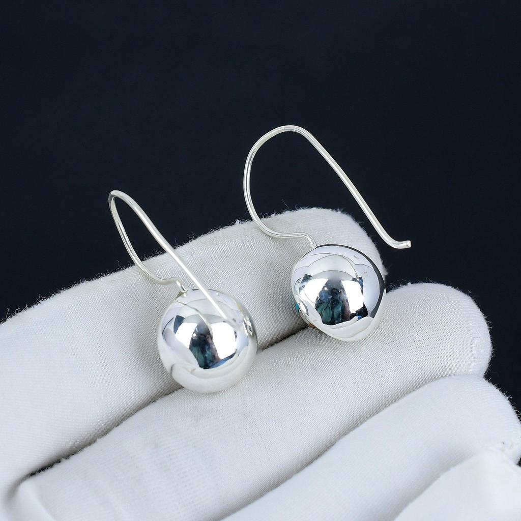 Natural Orange Spiny Oyster Gemstone Earrings, 925 Sterling Silver Earring, Handmade Boho Silver Jewelry Dangle Earrings, Easter Gift