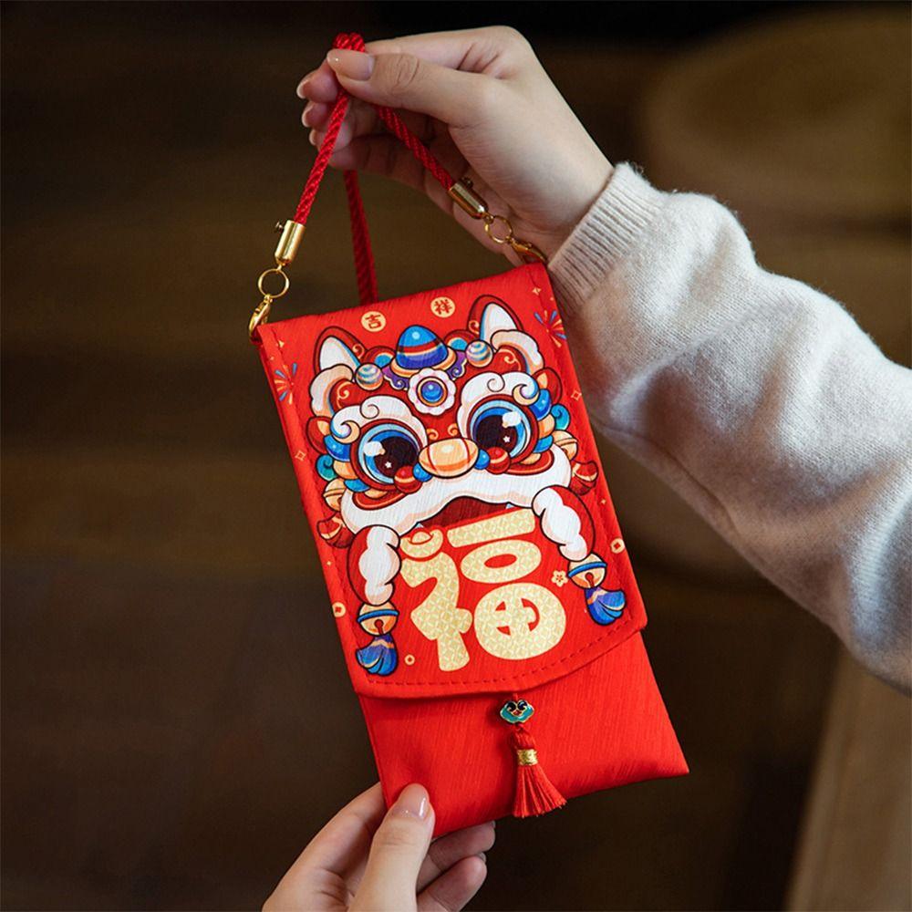 Chinese New Year Lucky Envelopes Traditional Money Packing Bag 2025 Snake Year Red Envelopes  Bonus