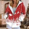 Autumn Winter Hooded Hoodies Women Casual Streetwear Zip Up Sweatshirts Long Sleeve Christmas Harajuku  Graphic Hoodies Coats