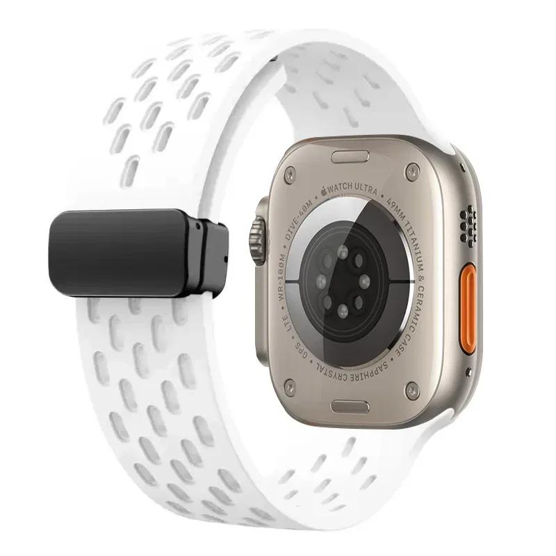 Magnetic Band For Apple watch ultra 2 Strap 49mm 44mm 40mm 42mm 44 45 mm Silicone Bracelet iWatch Series 9 7 8 se 6 5 41mm 45mm