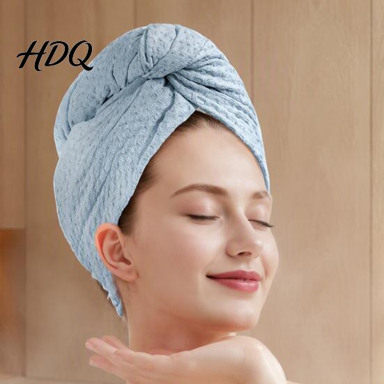 Shower Accessories for Long Hair Microfiber Towel Wrap Women Fast Drying Waffle Turban Bonnet Wraps Large Absorbent Thick Anti Frizz Wet