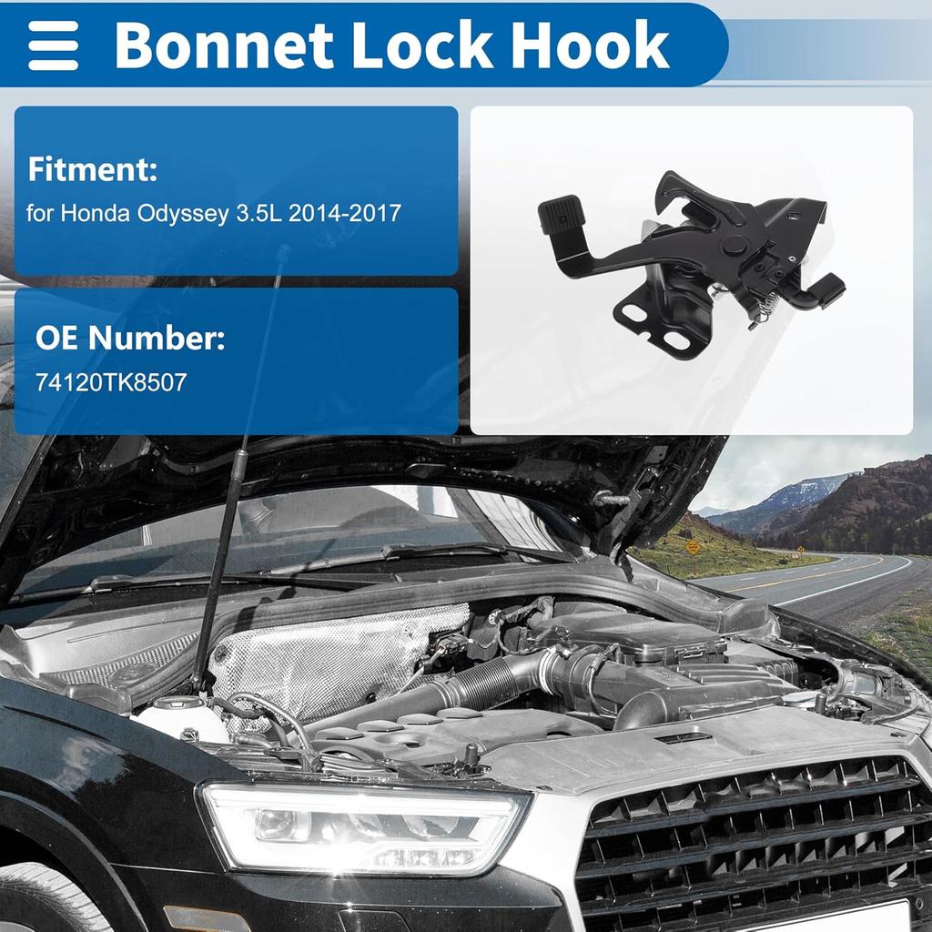 Hood Latch Assembly for Honda Odyssey 3.5L 2014-2017 Engine Hood Latch Lock Release No.74120TK8507 1 Pcs