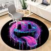 1pc Smiley Face Office Round Area Rug, Indoor Mat Suitable For Office, Under Office Chairs Bedroom Living Room Home Decor, Room Deco