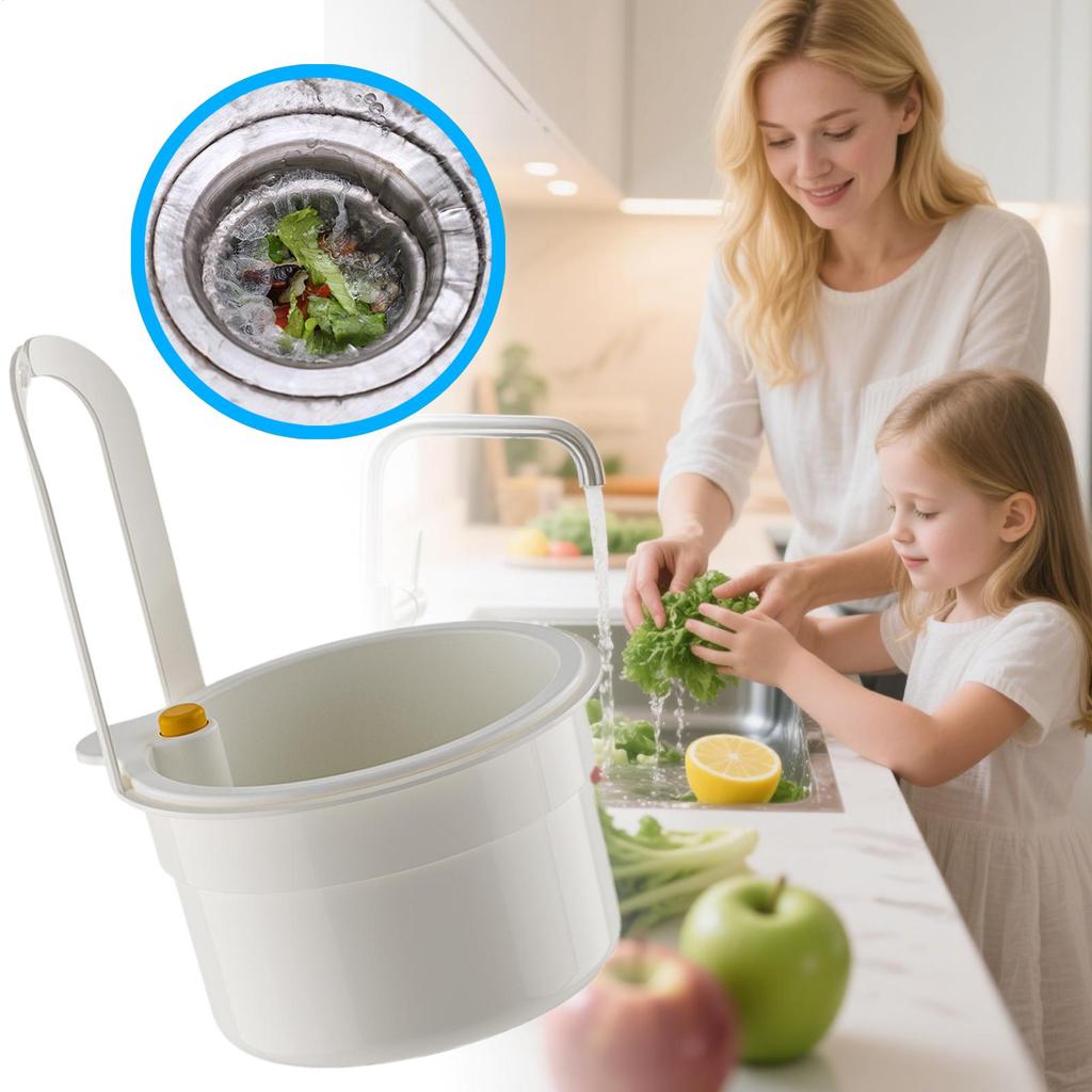 Kitchen Sink Strainer Basket Press Automatic Dumping Hangable Filter Fruit Vegetable Leftover Waste Draining Colander for Home
