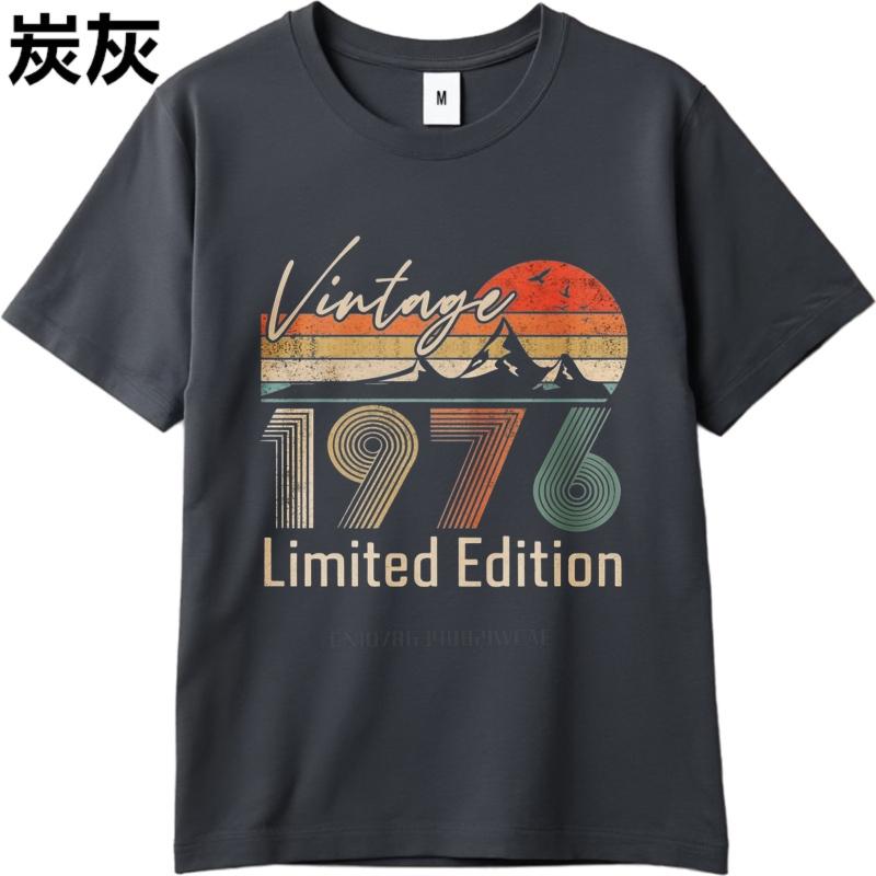 men brand tshirt Vintage summer Teenagers t shirt Vintage 1976 Limited Edition Mountain Sunset Short Sleeve Adult Oneck tops