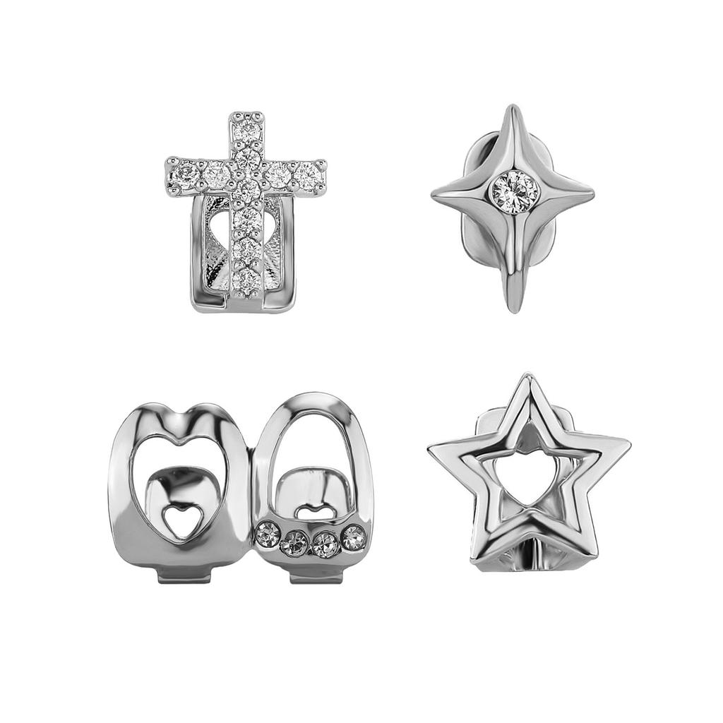 Real Gold Plated Hip-Hop Teeth Brace TEMU Halloween Hot-Selling Gold Teeth Set Rap Versatile Personality Teeth Accessories Wholesale