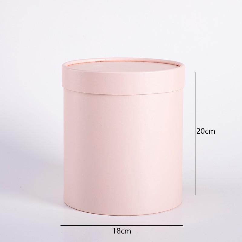 

D5 Round Wedding Flower Gift Box Big Solid Color Gift Packaging Bags Paper Box Flower Arrangement Candy Bucket Bouquet Storage 18-20 cm розовый