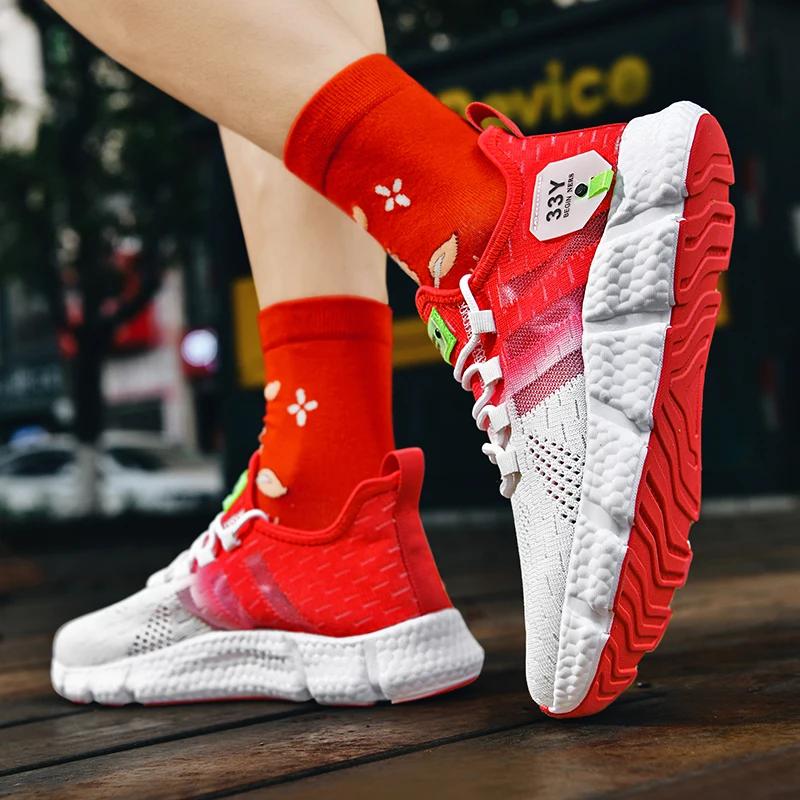 Summer Cross Border Hollow Mesh Flying Weaving Running Shoes for Men and Women Casual and Versatile Sports Shoes for Couples