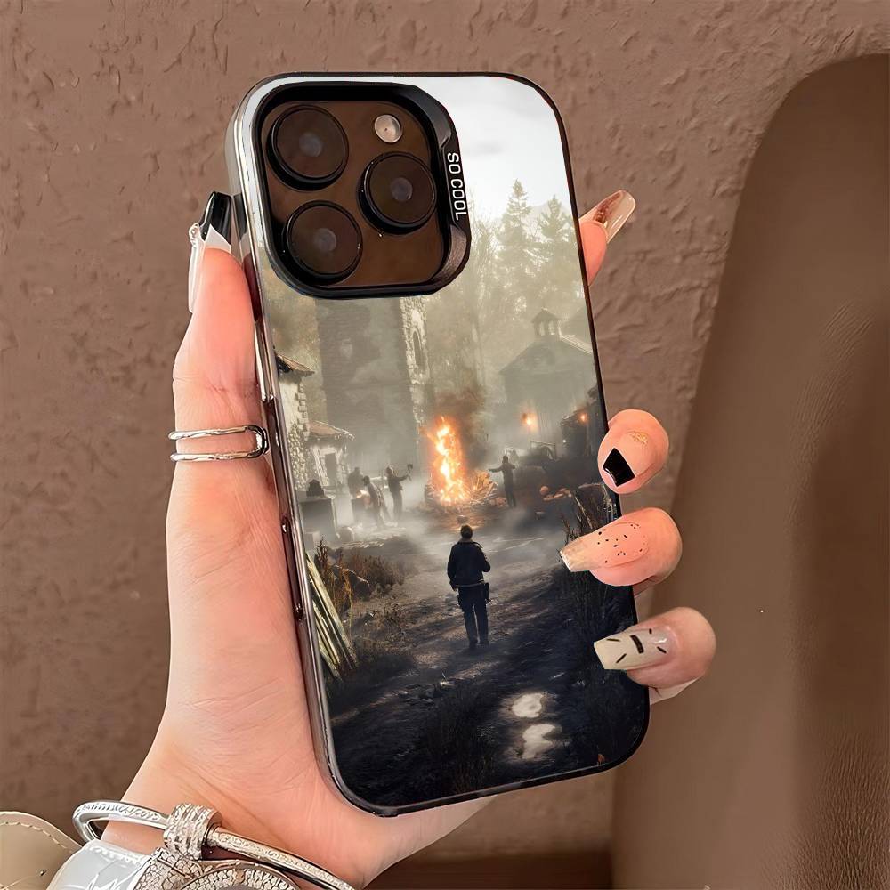 Game R-Resident E-Evil Phone Case for iPhone 17 17Air 16 15 14 13 12 11 Pro Max Plus Colorful Silver
