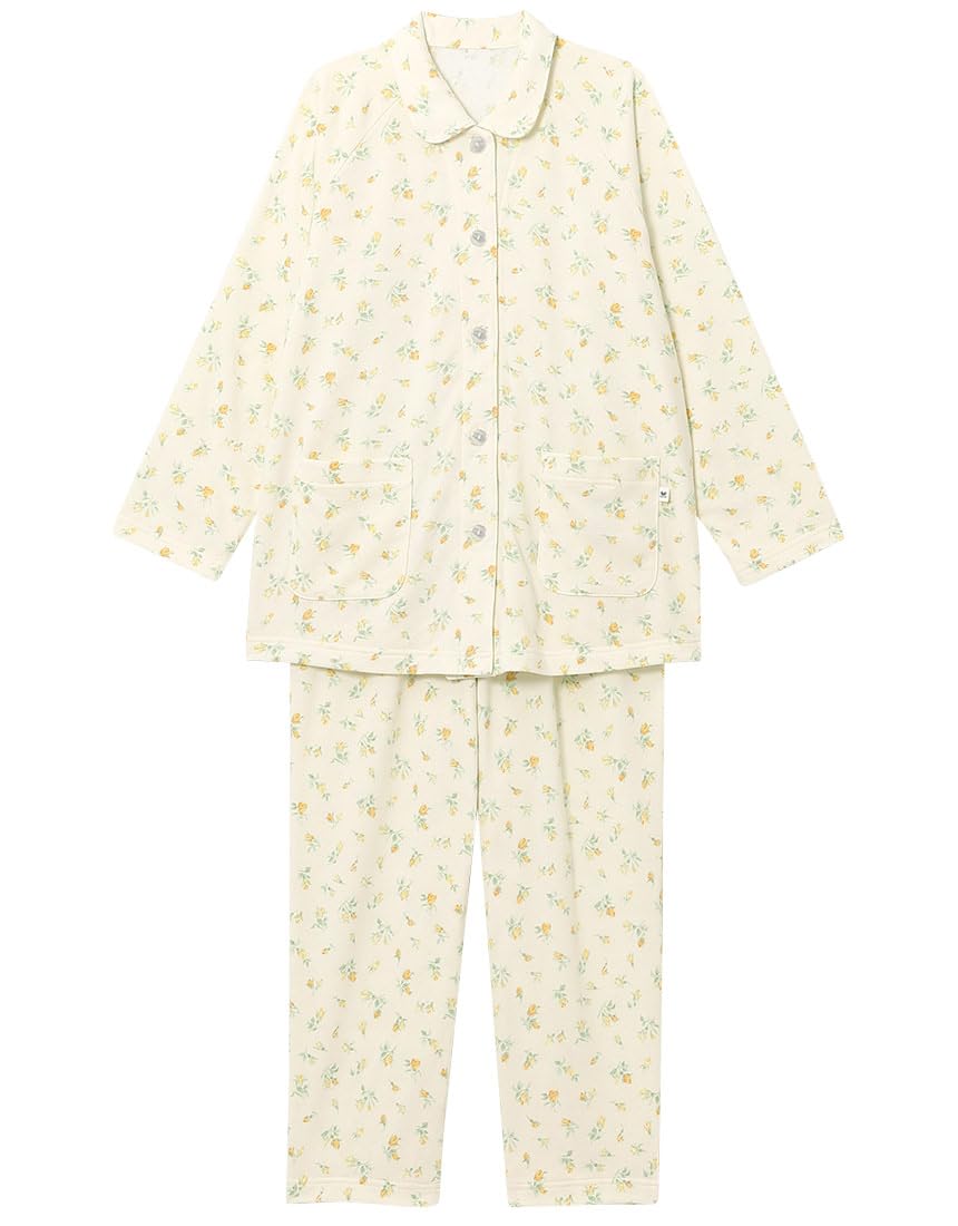 

Relax Long Long Cotton Blend Household Tumble Dryer Friendly Top and Bottom Open Front CDW485 CR [Wacoal & Sleep] Pajamas, Sleeves, Pants, (Body),