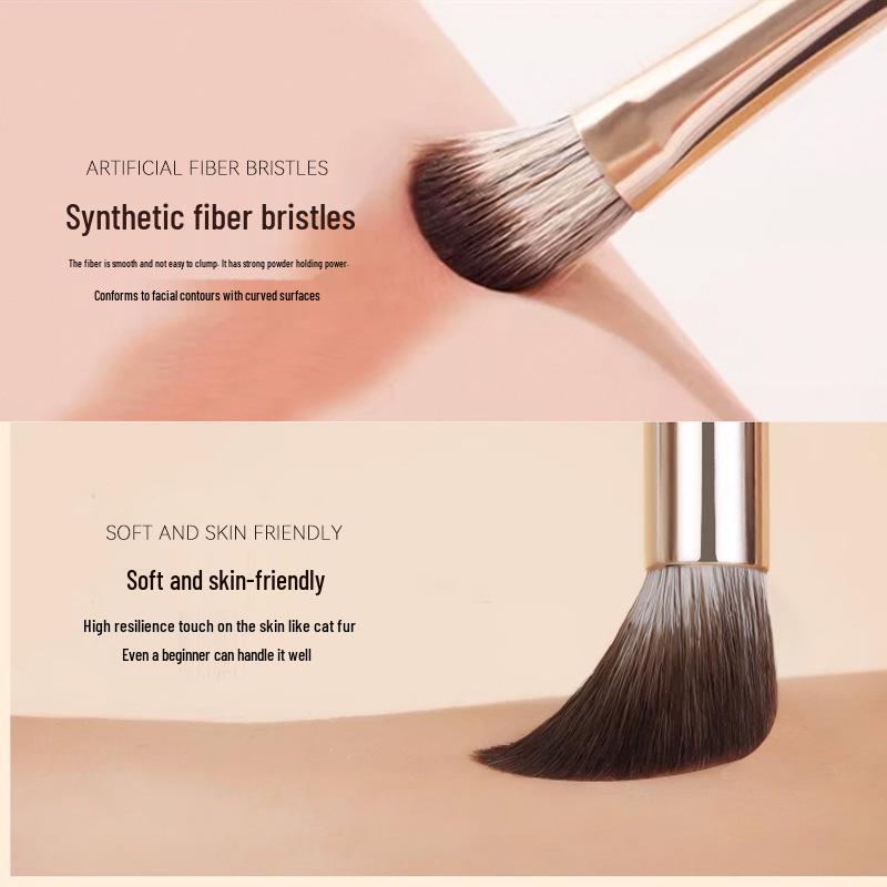 13-delers gull sminkekostsett: Myke sminkekoster for øyne og ansikt