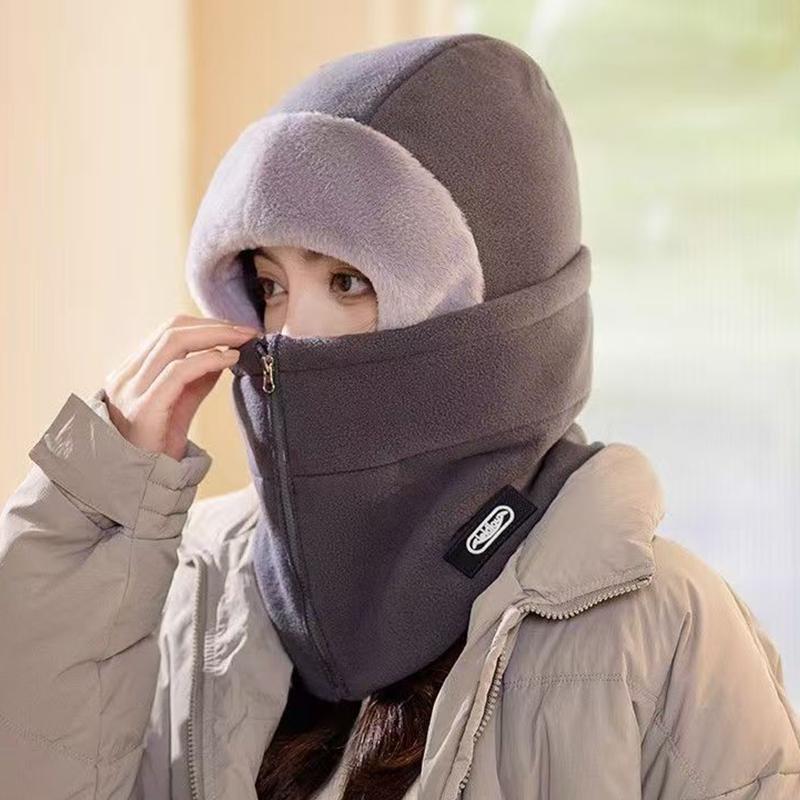 Winter Hat For Men And Women Windproof Ear Protection Neck Gaiter Thickened Cycling Mask Warm And Protective Outdoor Face Cover