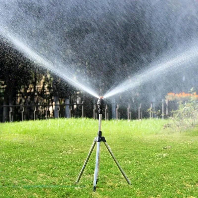 360° Adjustable Rotary Lawn Sprinkler On Tripod - Stainless Steel Telescopic Height,with Mist Function for Gardens, Lawns, Vehicle Cleaning & Home