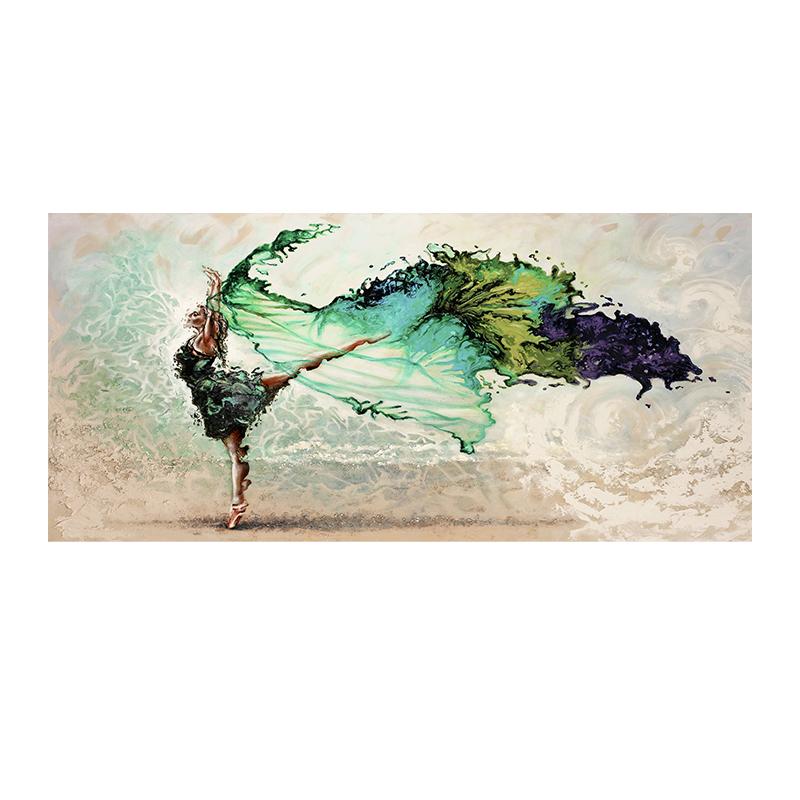 Elegant Dancing Girl Woman Canvas Painting Poster Ballerina Wall Art Print Decorative Picture Modern Living Room Home Decor Unframed
