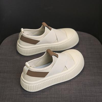 Damenschuhe Klassisch Atmungsaktiv Canvas Freizeit-Schuhe Plateau Vulkanisierte Schuhe Slip-on Freizeit-Loafer Damen Rutschfeste Sneaker