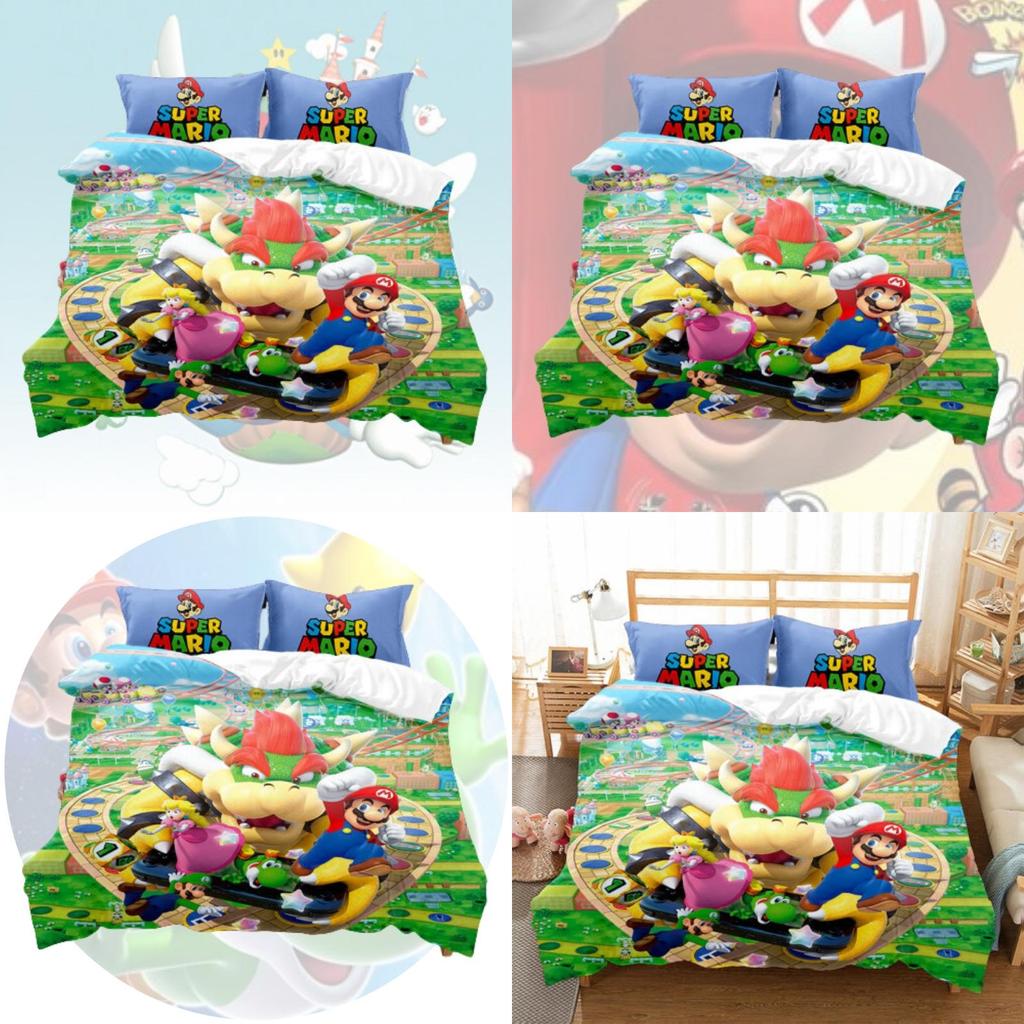 Cute Cartoon Mario Children's Three-piece/four-piece Bedding Set