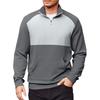 Men's Casual Long-Sleeved Collared Quarter-Zip Sweatshirt