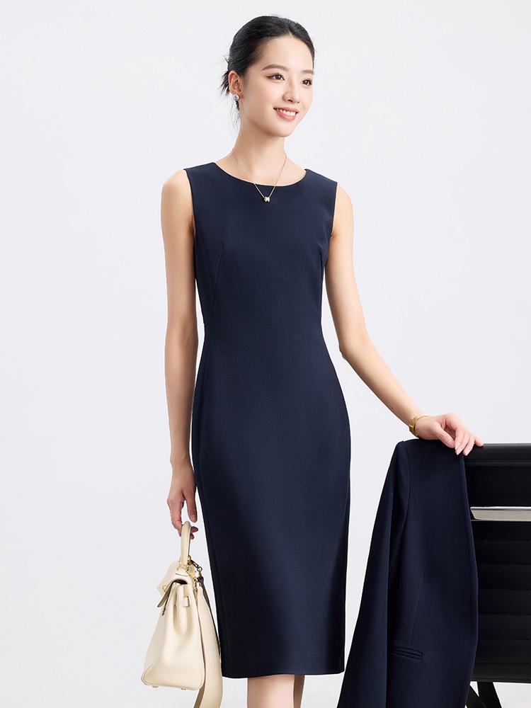 Women's 2025 Sleeveless Slim Fit Mid-Length Professional Dress