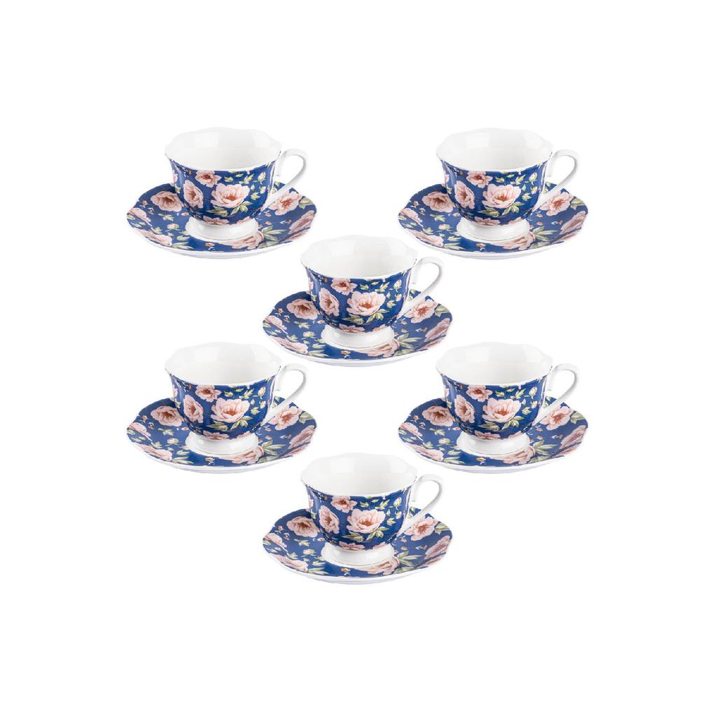 006-01-6li British Garden New Bone Coffee Cup Set