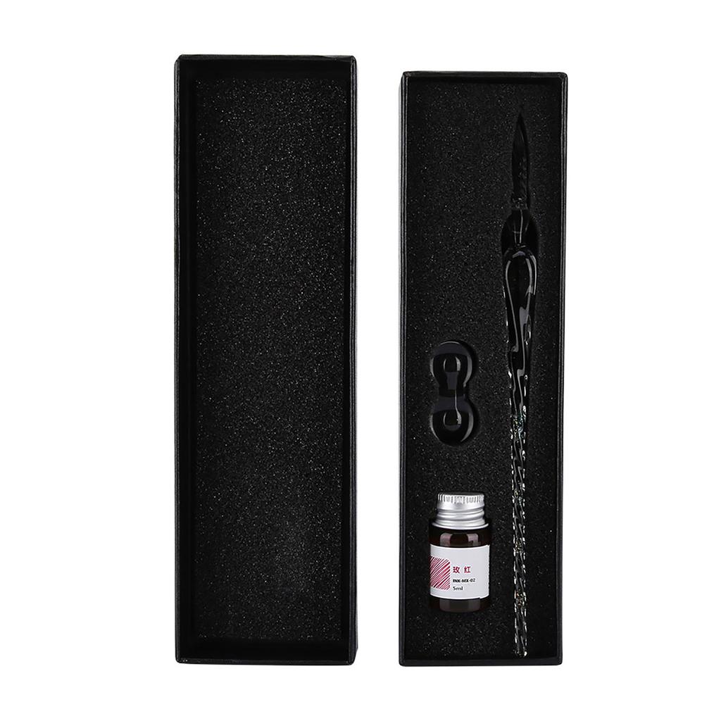 Glas-Dip-Stift Signatur-Tinte Stift Füllfederhalter Set mit Tintenhalter Bunt