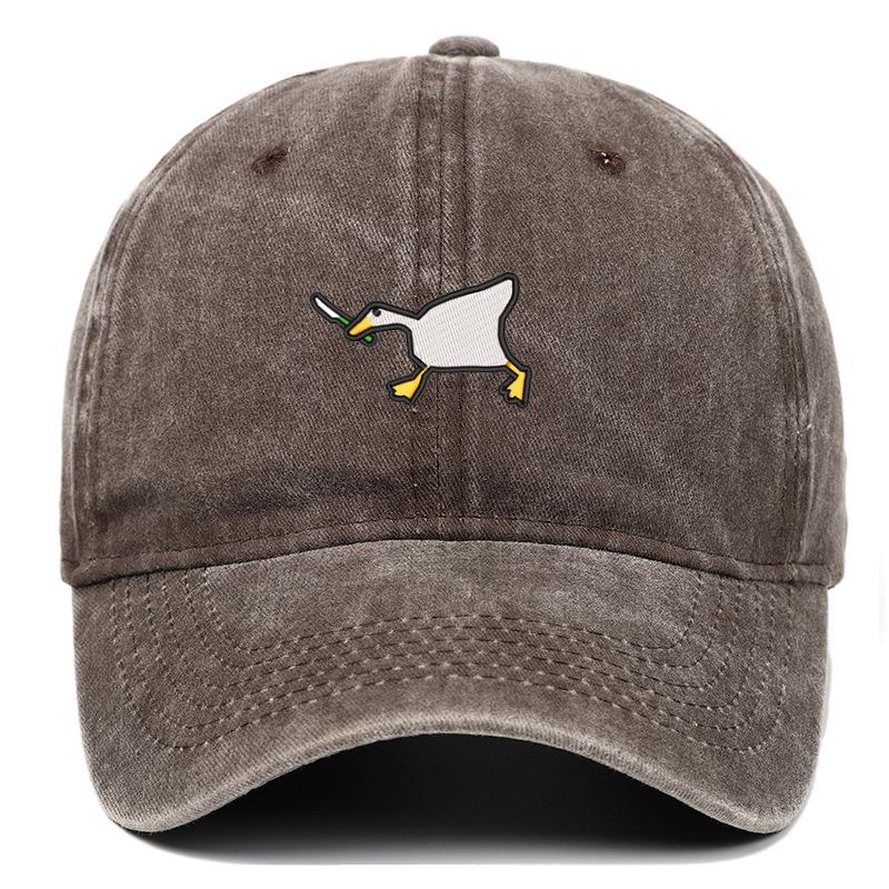 Embroidered Baseball Cap With Goose Pattern For Uninsex Casual And Fashionable City Style Duckbill Cap