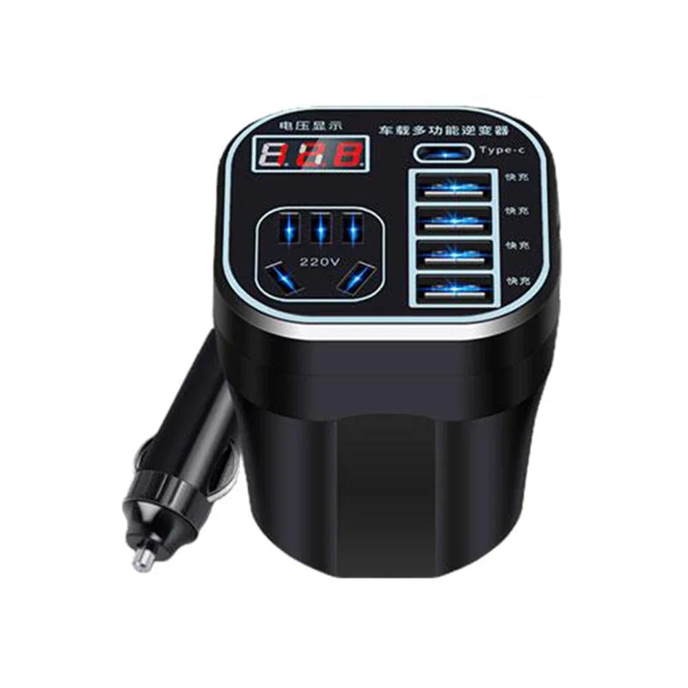 Car Power Inverter 12V/24V TO 220V Voltage Converter 4USB Ports Charger Socket Auto Power Inverters MAX 200W