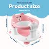 Baby Bath Seat Newborn Shower Bathtub Stand with Foldable Armrest Non-Slip Cute Cartoon Toddler Bath Chair Support