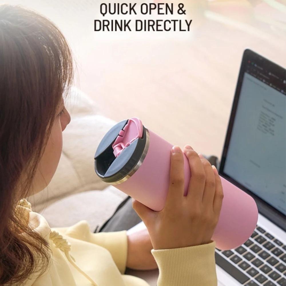Tyeso 600ML Vacuum Flask Insulated Travel Tumbler Large Capacity Cup for Office Car Hot Cold Portable Thermoses Drinkware