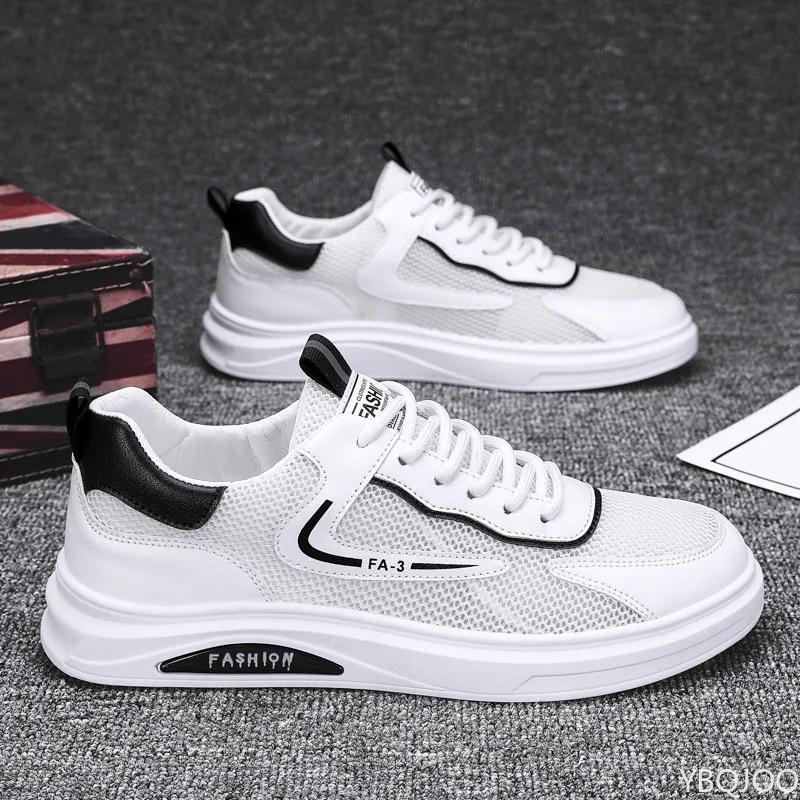Fashion Men's 2025 New white Shoes Summer breathable mesh footwear Fashion hollow Sneakers Casual Wear resistant Trendy Shoes Zapatos