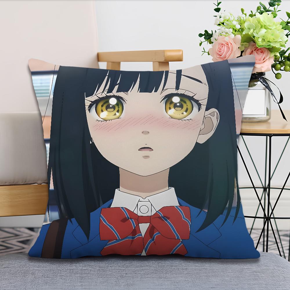 Soft Comfortable Pillow Case for Sofa Soda Living Couple Anime Manga Room Home Office Decor H-Honey L-Lemon and Protective Cover