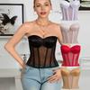 Sexy Damen Europäisch Amerikanischer Stil Fischgräten-Korsett Trägerloses Formgebendes Bustier Top