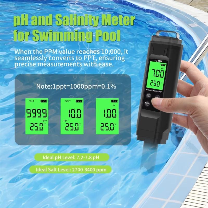 Digital Meter 5 in 1 TDS Salinity Temperature Meter Accurate Water Quality Tester with Backlit for Aquariums