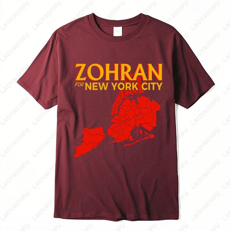 Zohran for New York City Tshirt Zohran Mamdani 2025 cotton Shirt Unisex Vote For Zohran Tees Trendy Progressive Democrats Shirt S