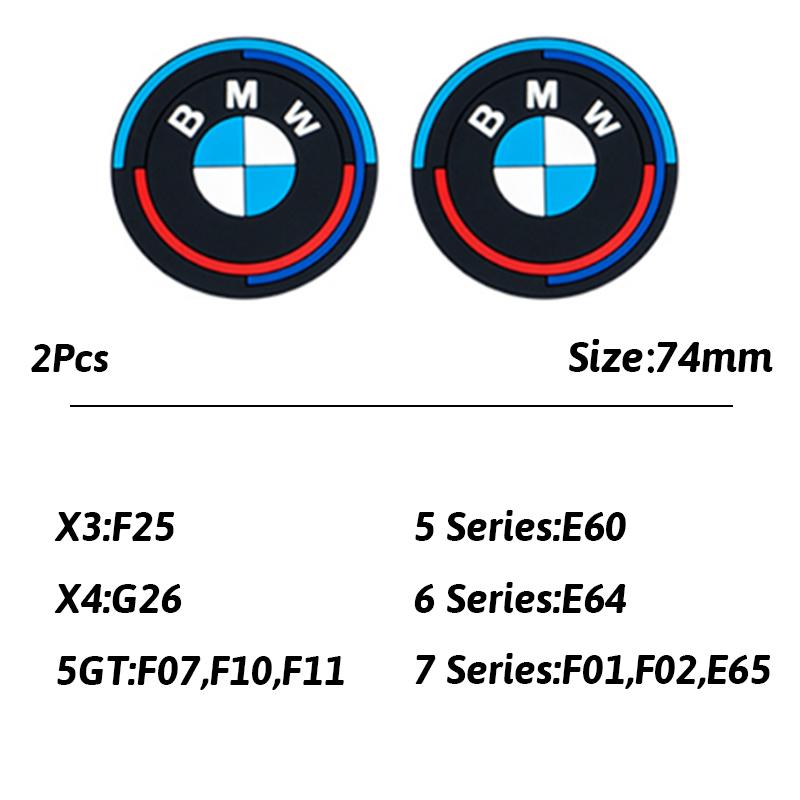 2Pcs Car Coasters Silicone Non-Slip Water Cup Mat Drink Pads Sticker For BMW G30 G32 G01 G02 G05 G06 G07 G26 G23 G22 F40 F20 G08